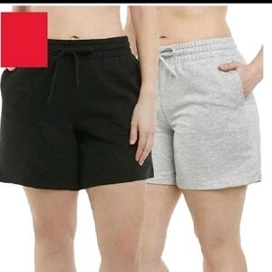 Danskin Dual Pack Black and Gray Athletic Shorts